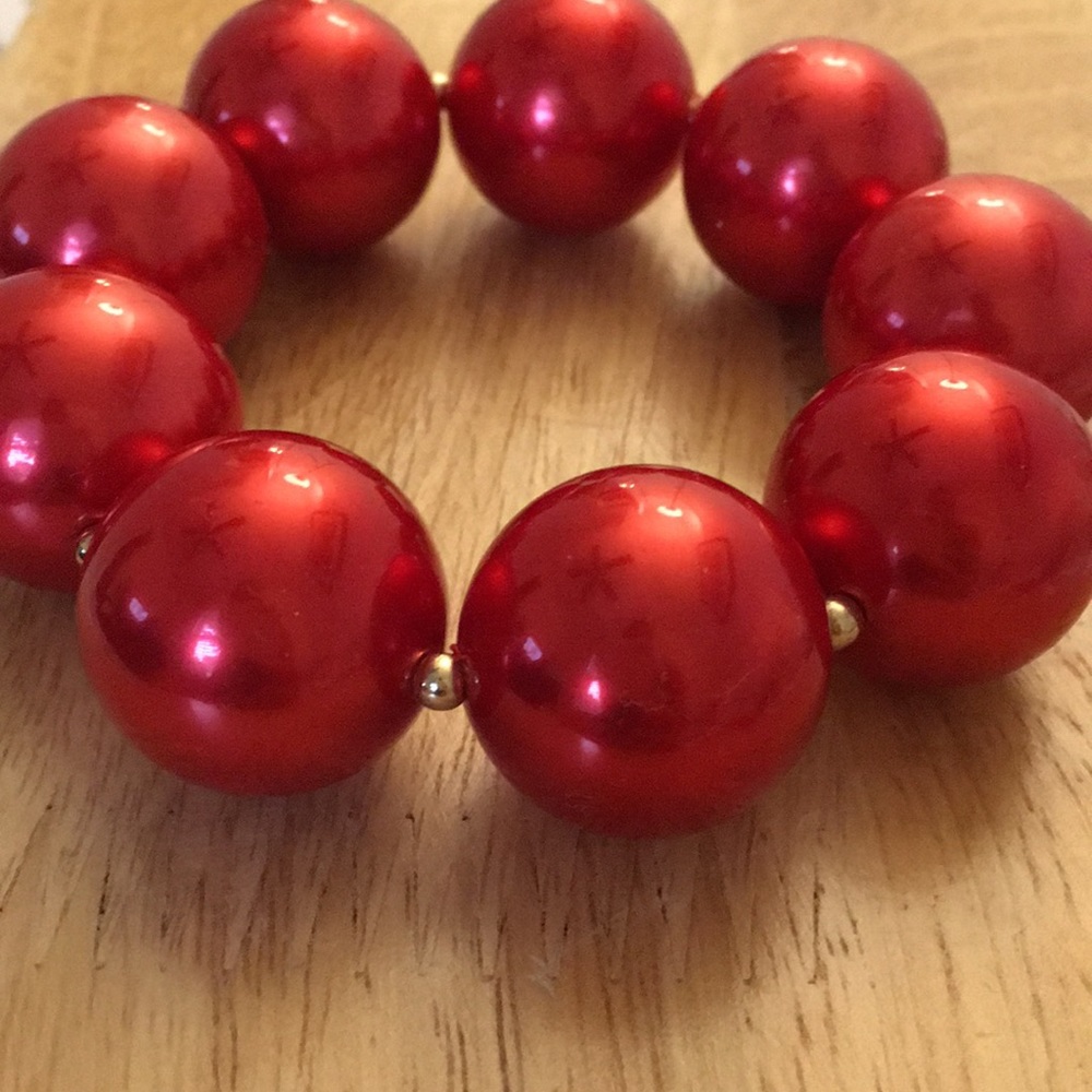 New oversized pearls bracelet red gold